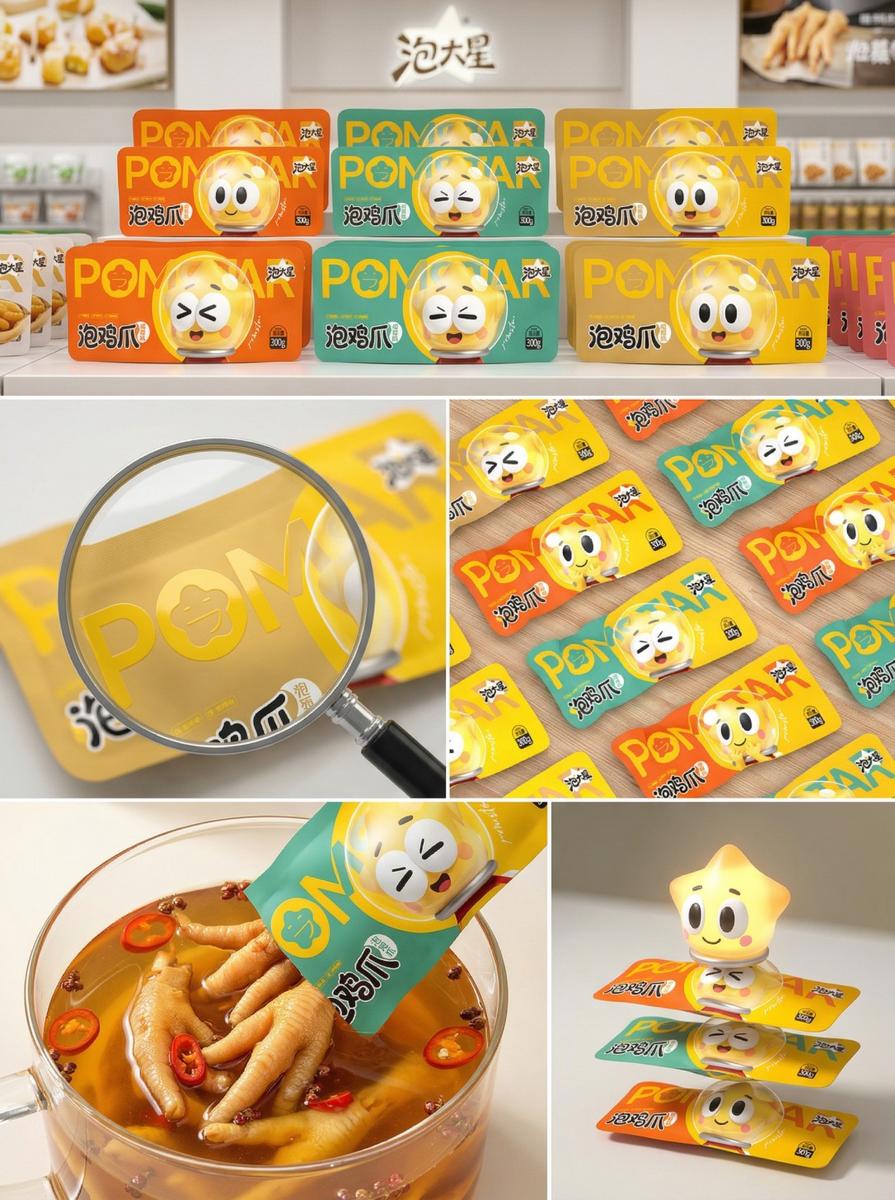 泡大星鸡爪包装设计 - 图3